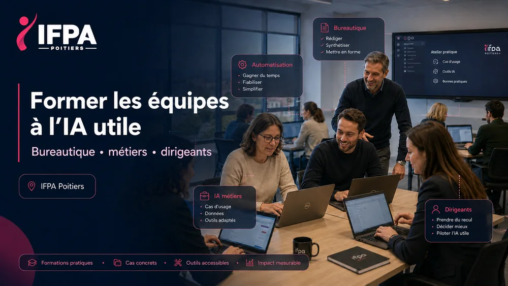 Former les équipes à l'IA utile — bureautique, métiers et dirigeants — IFPA Poitiers