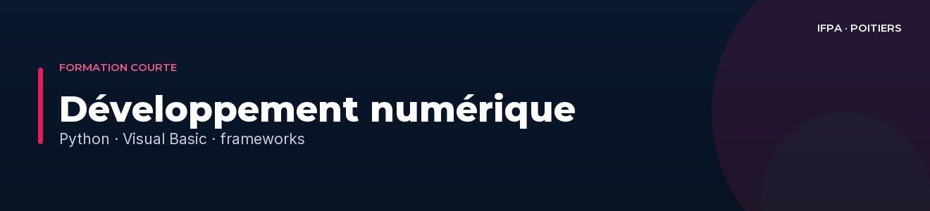 Formations courtes Développement à Poitiers et en Vienne — IFPA Poitiers, en présentiel, inter et intra-entreprise