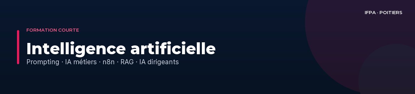 Formations courtes IA & Productivité à Poitiers et en Vienne — IFPA Poitiers, en présentiel, inter et intra-entreprise