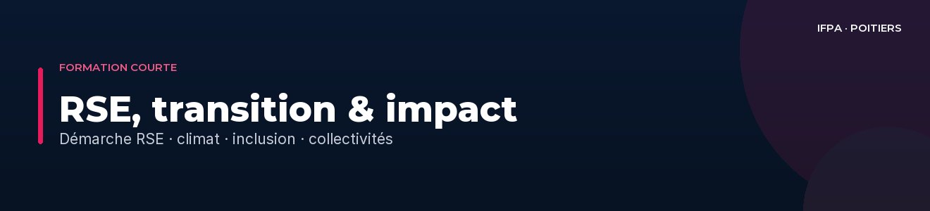 Formations courtes RSE & transition à Poitiers et en Vienne — IFPA Poitiers, en présentiel, inter et intra-entreprise