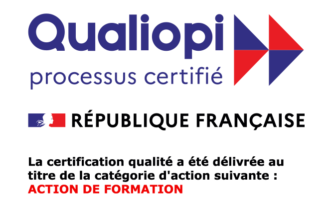 Logo Qualiopi — République Française, certification qualité processus certifié pour les organismes de formation